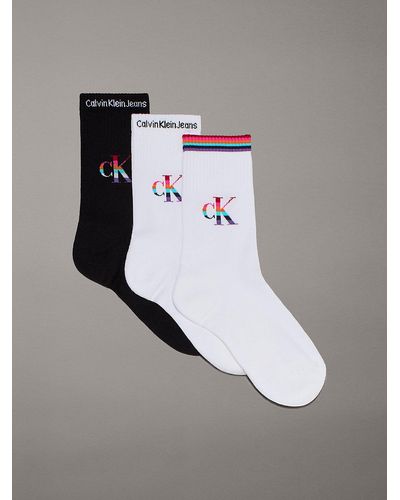 Calvin Klein 3 Pack Crew Socks - Pride - Metallic
