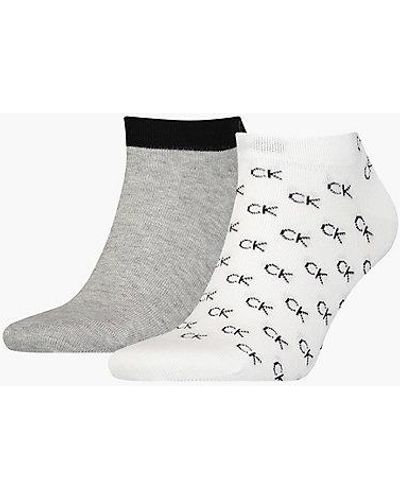 Calvin Klein 2 Pack Logo Ankle Socks - - Multi - Men - 43-46 - Weiß