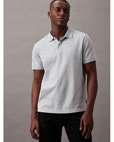 Calvin Klein Piqué Poloshirt - Grijs