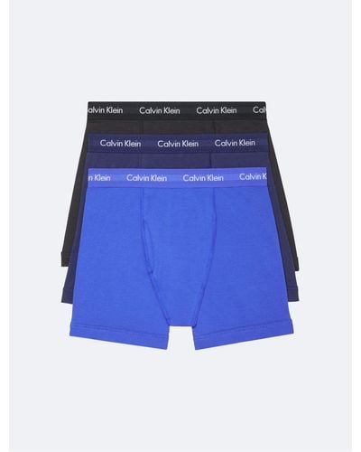 Calvin Klein Cotton Stretch 3-pack Boxer Brief - Blue