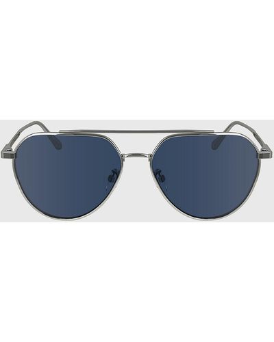Calvin Klein Aviator Sunglasses Ck24100s - Blue
