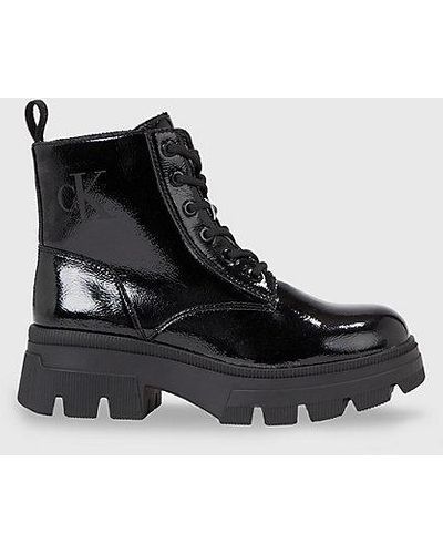 Calvin Klein Botas de piel sintética con plataforma - Negro