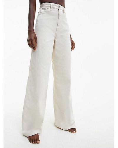 Calvin Klein High Rise Wide Leg Jeans - Weiß