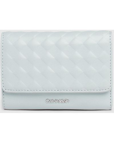 Calvin Klein Small Quilted Rfid Trifold Wallet - Grey