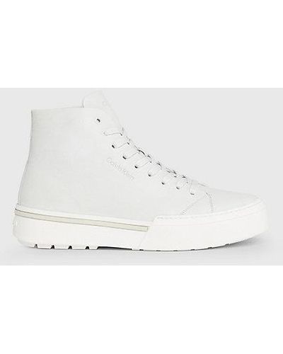 Calvin Klein Zapatillas altas de piel - Neutro