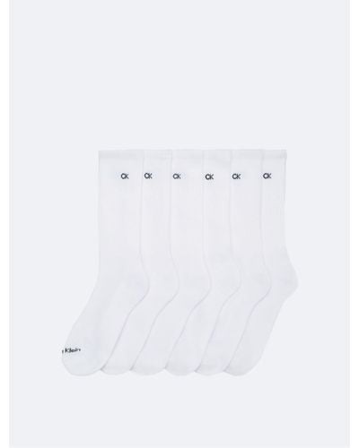 Calvin Klein Cushion 6 Pack Crew Socks - White