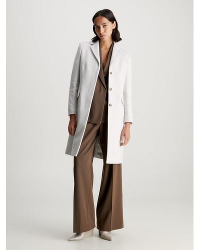 Calvin Klein Manteau en laine - Blanc