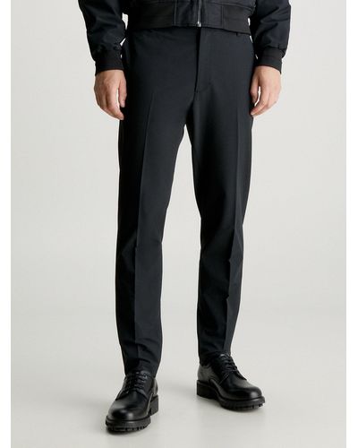Calvin Klein Pantalon technique fuselé en coton - Noir