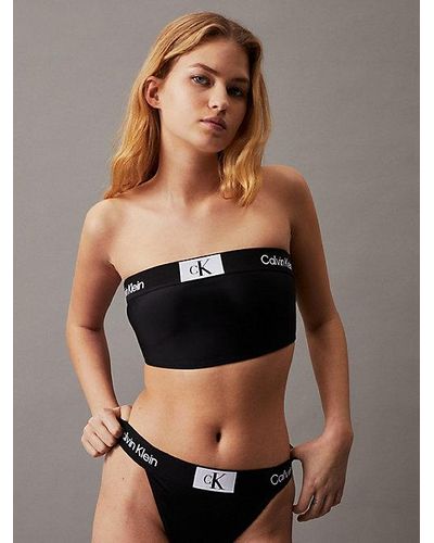 Calvin Klein Parte de arriba de bikini de bandeau - CK96 - Negro