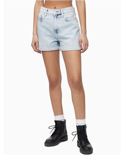 Calvin klein jeans Reflective Monogram Denim Shorts Blue