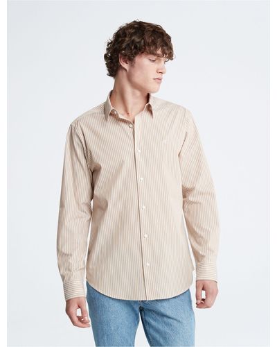 Calvin Klein Contrast Stripe Classic Button-down Shirt - Natural