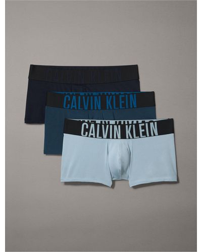 Calvin Klein Intense Power Micro 3-pack Low Rise Trunk - Blue