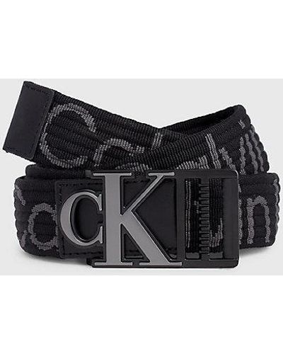 Calvin Klein Cinturón de cinta con logo - Negro