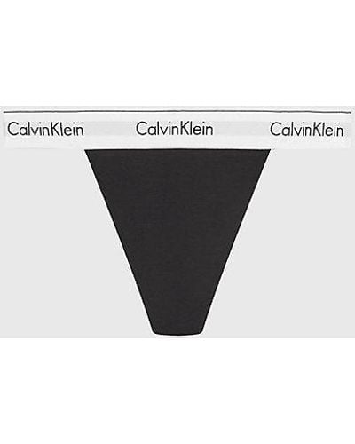 Calvin Klein String Thong - Modern Cotton - - Black - Women - M - Zwart