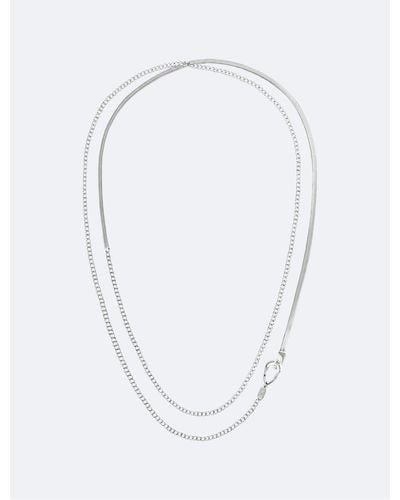 Calvin Klein Dual Chain Necklace - White