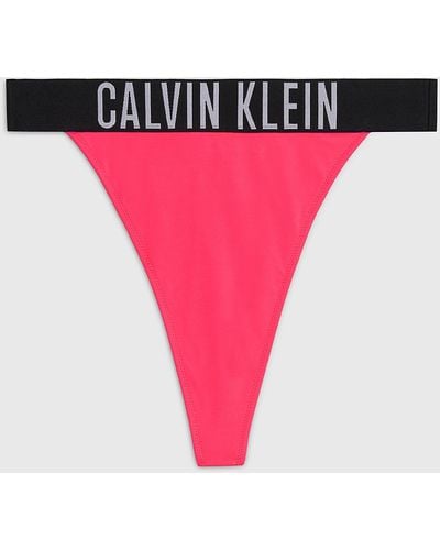 Calvin Klein Thong Bikini Bottoms - Intense Power - Red