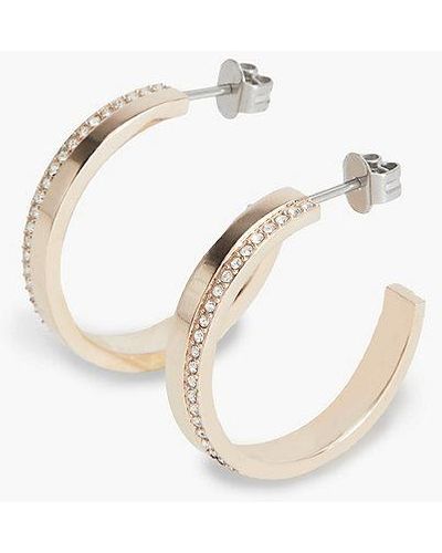Calvin Klein Earrings - Minimal Linear - - Gold - Women - One Size - Wit