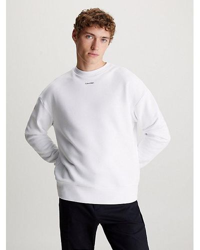 Calvin Klein Modal Fleece Sweatshirt - Wit