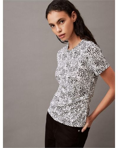 Calvin Klein Refined Jersey Printed T-shirt - Gray