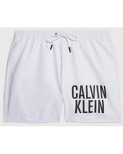 Calvin Klein Medium Zwemshort Met Trekkoord - Intense Power - Wit
