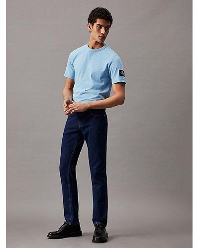Calvin Klein T-shirt Van Katoen Met Embleem - Blauw