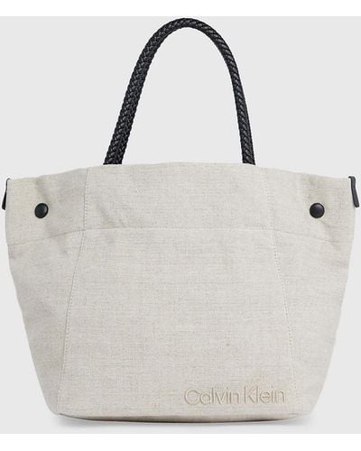 Calvin Klein Linen Tote Bag - White