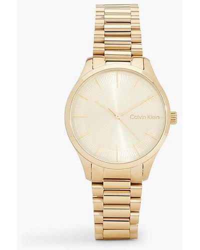 Calvin Klein Watch - Iconic Bracelet - - Gold - Unisex - One Size - Mettallic