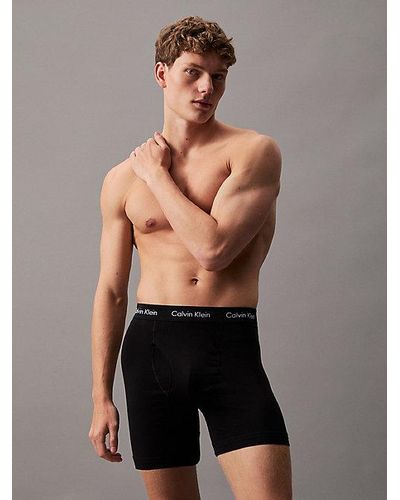 Calvin Klein 3-pack Boxers Lang - Cotton Stretch Wicking - Grijs