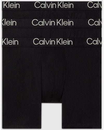 Calvin Klein Lot de 3 boxers longs - Ultra Soft Modern - Noir
