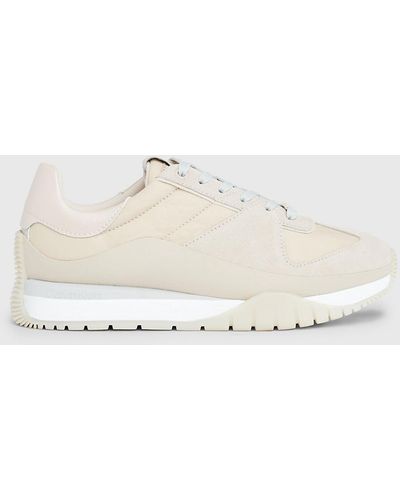 Calvin Klein Leather Trainers - Natural