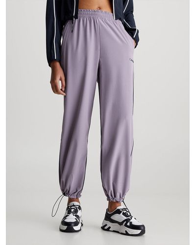 Calvin Klein Relaxed Parachute Trousers - Purple