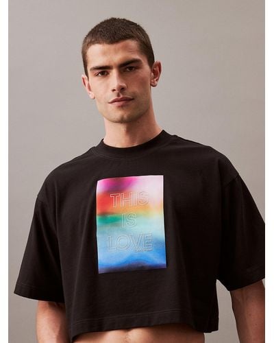Calvin Klein Unisex Boxy Logo T-shirt - Pride - Black