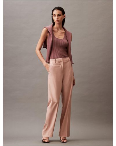 Calvin Klein Refined Stretch Classic Trouser - Brown