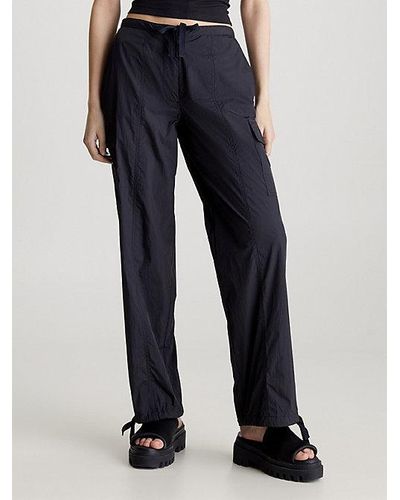 Calvin Klein Parachute Broek Met Lage Taille - Blauw