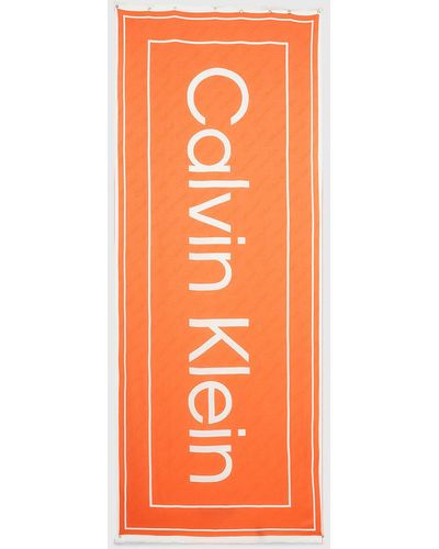 Calvin Klein Écharpe en jacquard avec logo - Orange