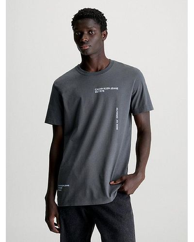 Calvin Klein T-shirt Met Multi-logo - Grijs