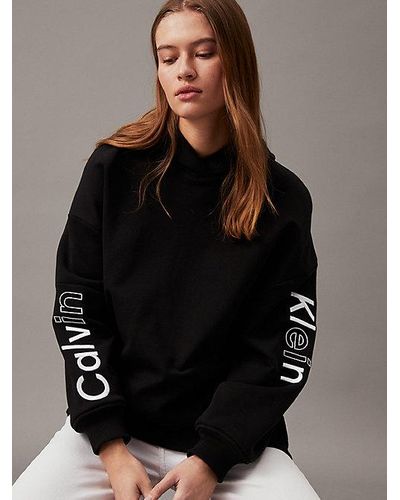 Calvin Klein Oversized Hoodie Met Logo - Blauw