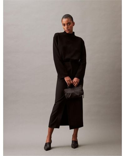 Calvin Klein Satin Knotted Bag - Black