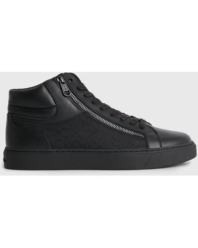 Calvin Klein Baskets montantes en cuir avec logo - Noir