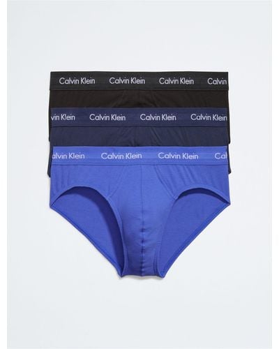 Calvin Klein Cotton Stretch 3-pack Hip Brief - Blue