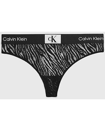 Calvin Klein Kanten String - Ck96 - Zwart