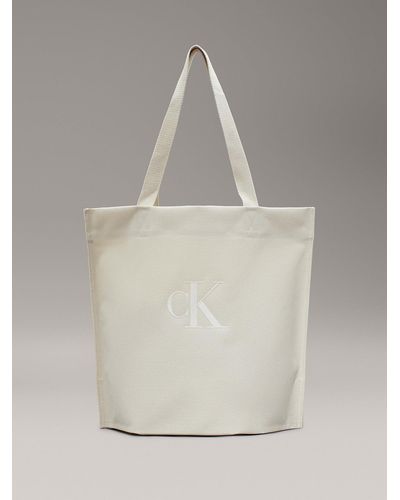 Calvin Klein Canvas Pinched Tote Bag - Grey