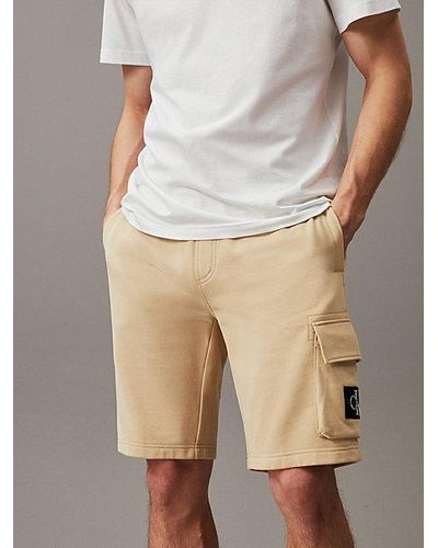 Calvin Klein Shorts de chándal cargo de felpa - Neutro