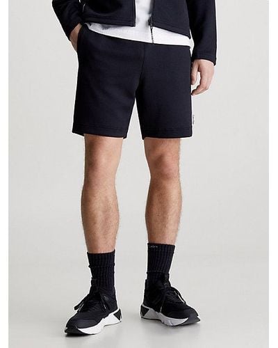 Calvin Klein Kurze Sporthose aus Jacquard mit doppeltem Bund - Blau