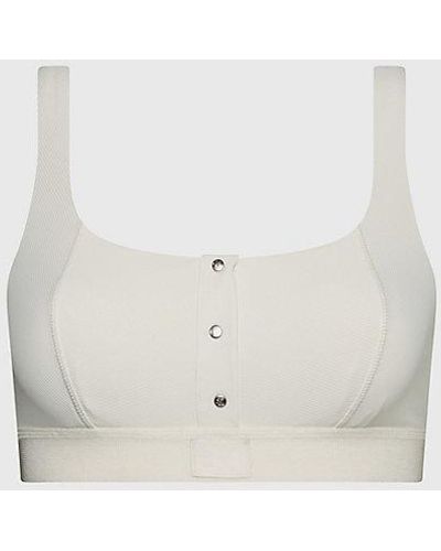 Calvin Klein Bralette-Bikini-Top – CK Monogram Rib - Weiß