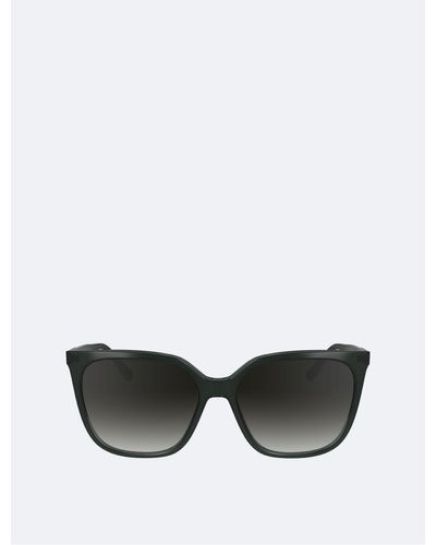 Calvin Klein Acetate Modified Rectangle Gradient Sunglasses - Gray