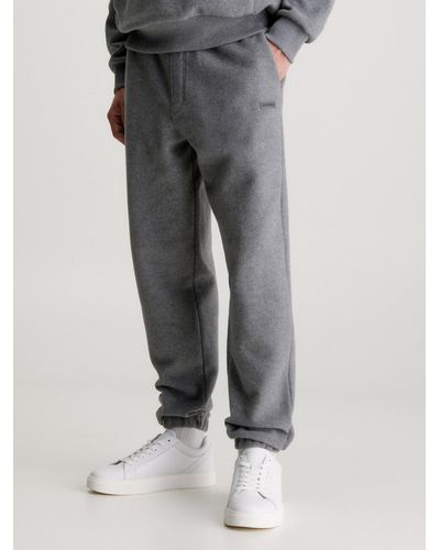 Calvin Klein Pantalon de jogging confort en polaire brossée - Gris
