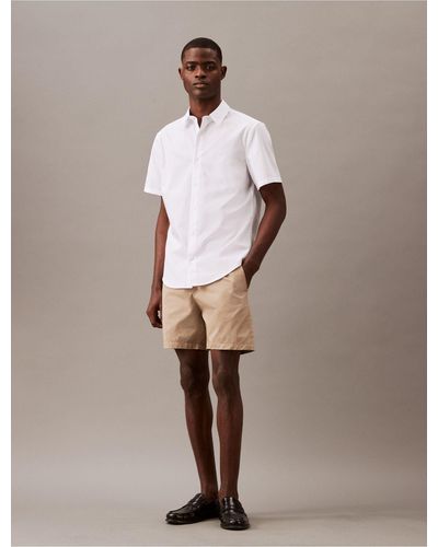 Calvin Klein Brushed Cotton Pull-on Shorts - Natural