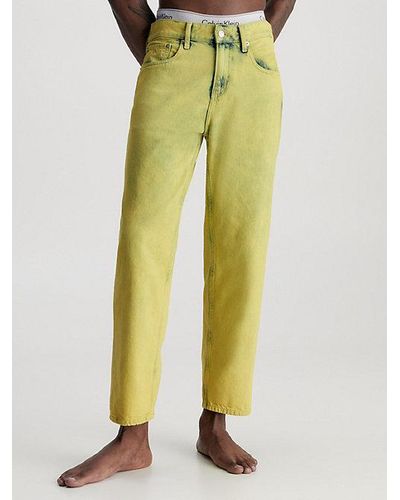 Calvin Klein Straight Cropped Jeans de los 90 - Amarillo