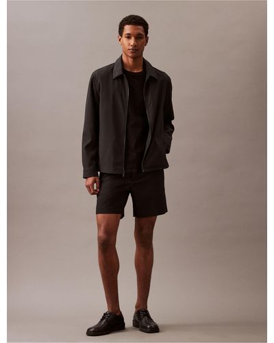Calvin Klein Seersucker Pull-on Shorts - Gray